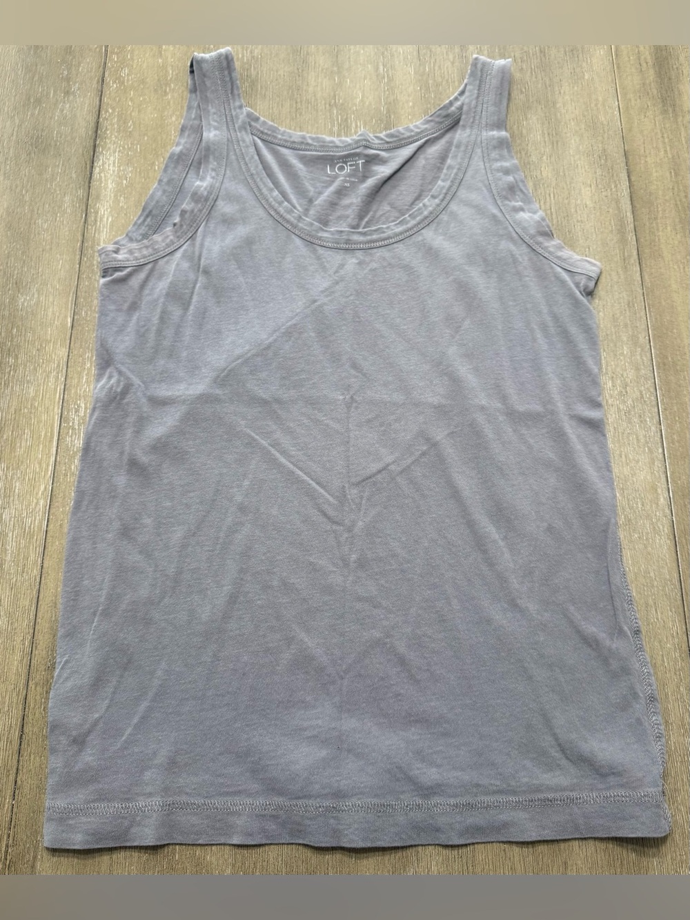 LOFT Light Gray Scoop Neck Tank